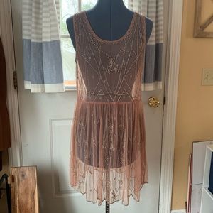 Free People beaded mesh slip size M